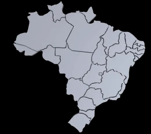 Mapa do Brasil representando área de cobertura dos serviços Mapa do Brasil representando área de cobertura dos serviços